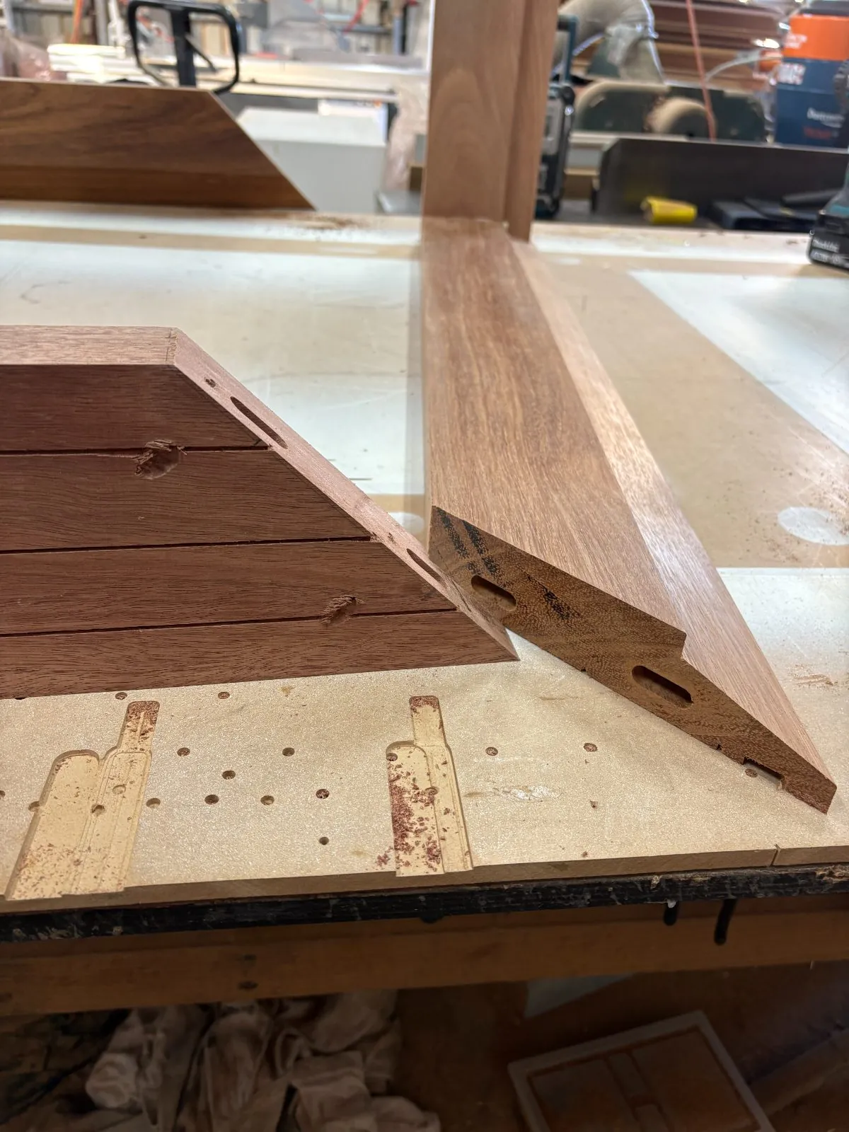 Hardwood mitre joints